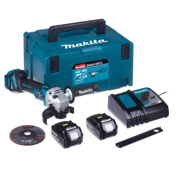 Akku-Winkelschleifer Makita DGA513RTJ 2x5.0Ah MAKPAC 3