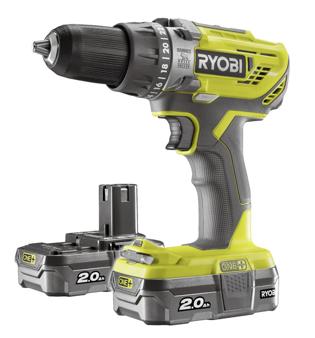 Wiertarko-wkrętarka udarowa Ryobi ONE+ R18PD3-220S 2x2,0Ah